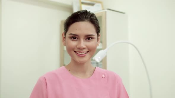Portrait, doctor or nurse at a beauty clinic