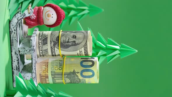 Vertical Video Festive Christmas Scene with alt