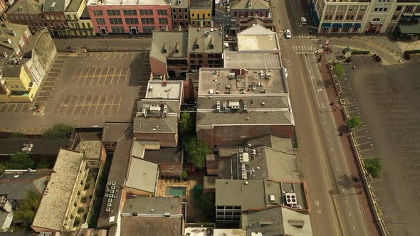 New Orleans aerial drone French Quarter Covid-19 Coronavirus empty city pandemic virus lockdown