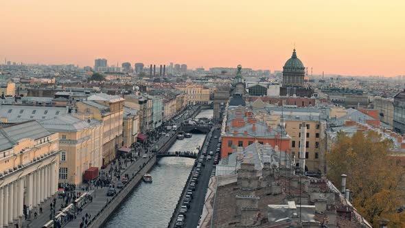 Saint-Petersburg panoramic aerial city view