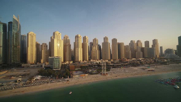 Aerial view of Dubai residential district along near the beach, UAE. alt