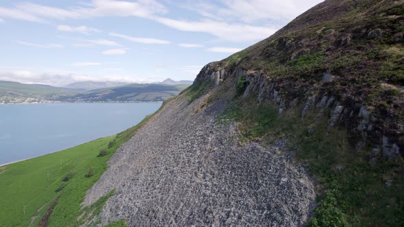 View of the Mountainous Scottish Landscape on the Holy Isle alt