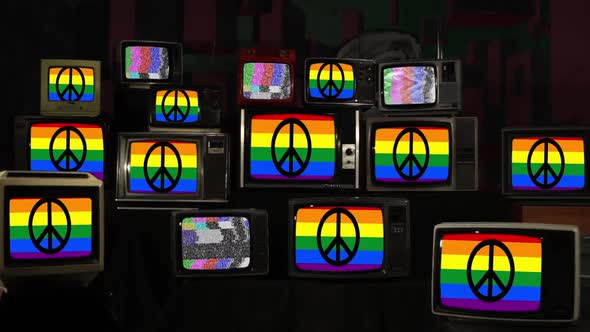 Peace Flags and Retro TVs. alt