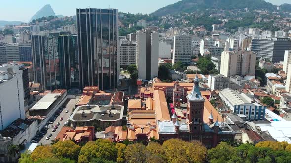 Fire Department, Architecture, Rio De Janeiro, Brazil (Aerial View, Panorama, Drone Footage)
