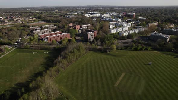 University Of Warwick Campus High Aerial View From Cricket Pitch Editorial