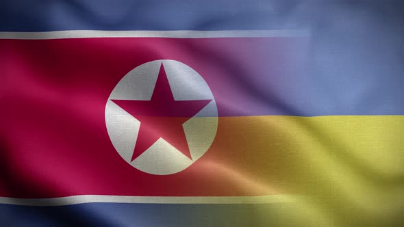 Ukraine Korea North Flag Loop Background 4K