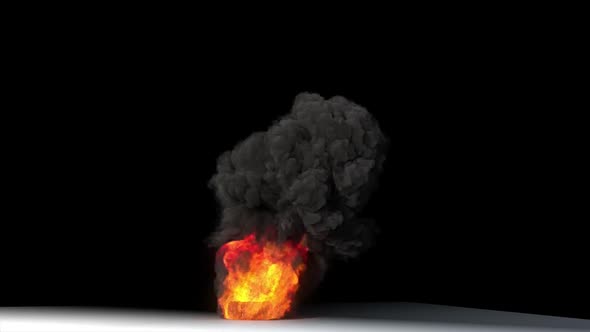 Rubber Tire Is On Fire.Animation.