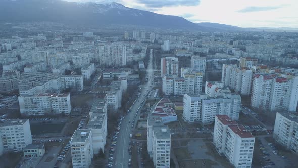 Sofia Urban Area with Streets and Buildings, Aerial View, Bulgaria alt