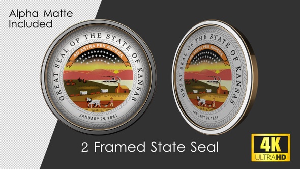 Framed Seal Of Kansas State alt