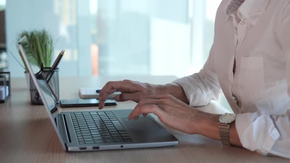 Professional User Worker Using Typing on Laptop Notebook Keyboard Software Apps alt