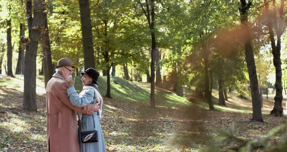 Couple in Love Dressed Dancing Elegant Slow Dance and Having Fun in Park alt