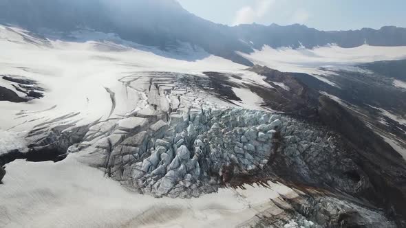 large glacier in the mountains