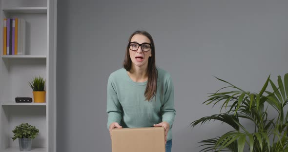 Professional influencer shooting an unboxing video
