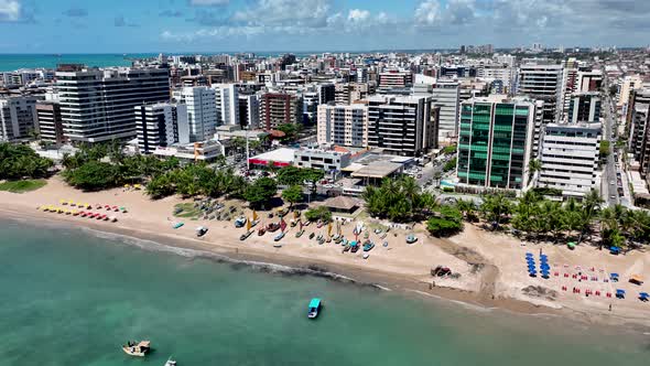 Town of Maceio Alagoas Brazil. Landmark beach at Northeast Brazil. alt