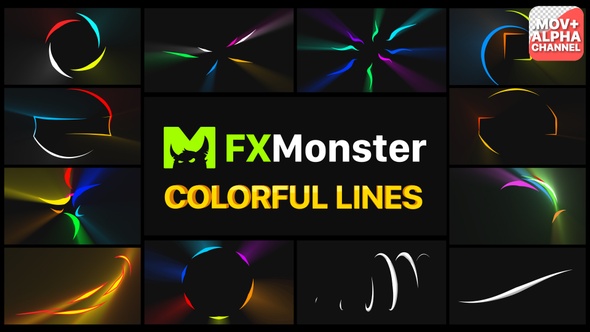 Colorful Flying Lines | Motion Graphics Pack