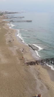 Vertical Video Alanya Turkey  a Resort Town on the Seashore alt