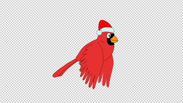 Red Bird Christmas Hat Side