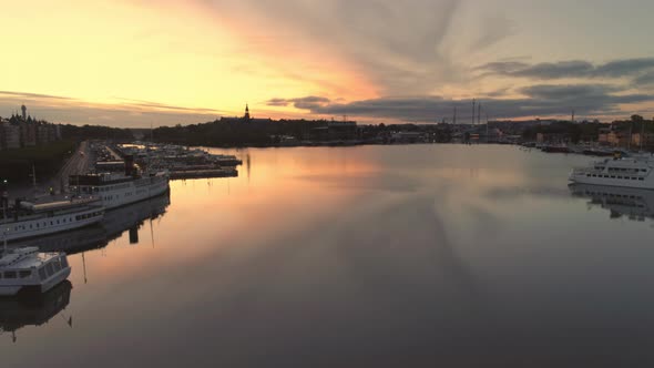 Stockholm Nybroviken at Sunrise