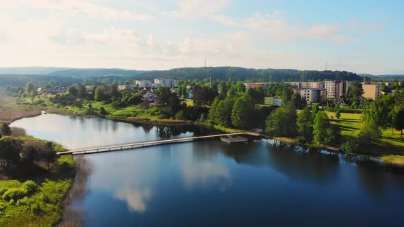 Aerial View Ignalina City In Lithuania alt