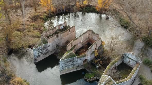 Old and abandoned water mill alt