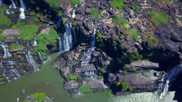 Pongour Waterfall High Drone view