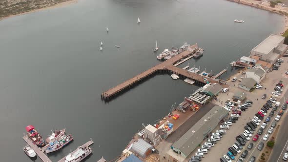 Morro Bay Drone Pan up to Morro Rock