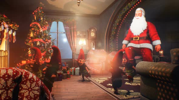 Santa Claus And His Elf Friends Dance