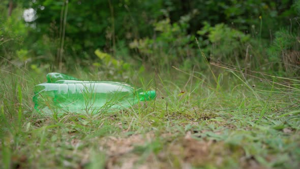 Global plastic pollution problem. Trash in forests and nature. Terrible people relationship alt