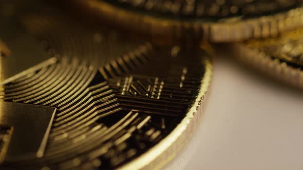 Rotating shot of Bitcoins alt