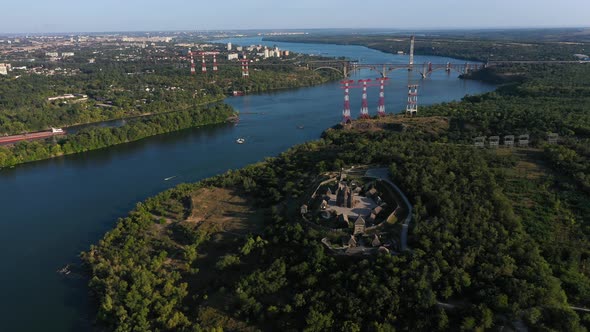 Cossack Settlement Zaporizhzhya Sich on the Island of Khortytsya alt