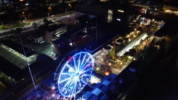 Empty amusement park after a long day of work in the city of Medellin, Colombia alt