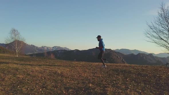 Marathon Runner During Winter Training In Altitude