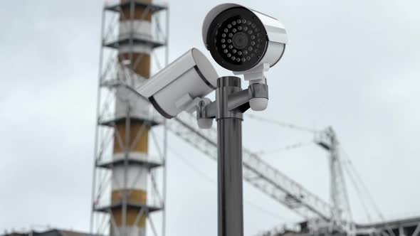 Chernobyl Npp Behind the Fence with Barbed Wire After Nuclear Disaster alt