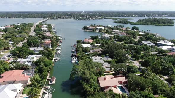 Aerial View of Bay Island Neighborhood and Luxury Villas alt