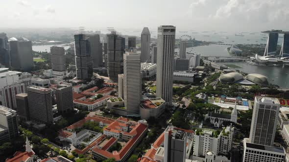 Marina Bay View from drone - Singapore