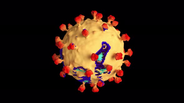 Polygonal Virus Changes Color 4k