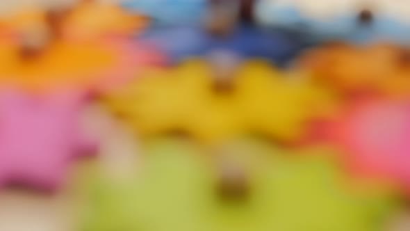 Gears and Cogs Moving in Colorful Wooden Toy. Team Work Concept. Connection Background. Business alt