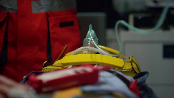 Patient Lying on Stretchers in Emergency Car alt