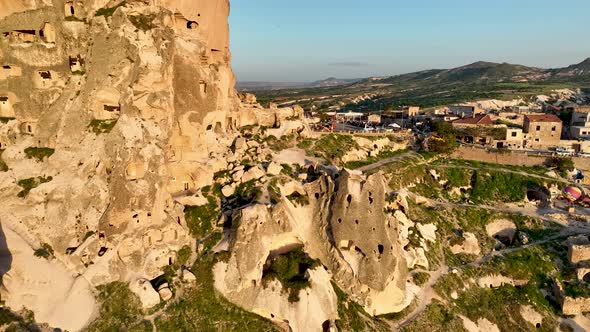 Awesome view of Uchisar Castle at Goreme Historical National Park in Cappadocia, Turkey. alt