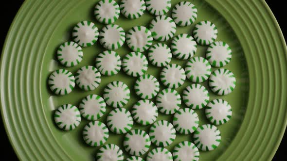 Rotating shot of spearmint hard candies - CANDY SPEARMINT 020 alt