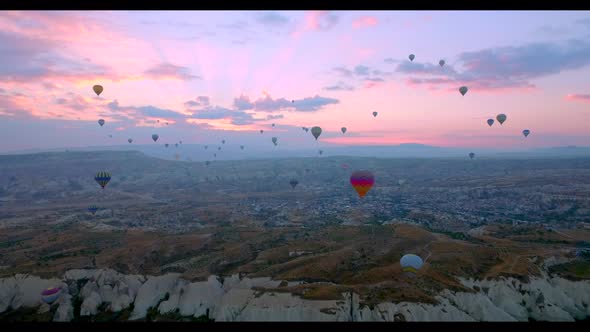 Cappadocia Balloons on Sun Set