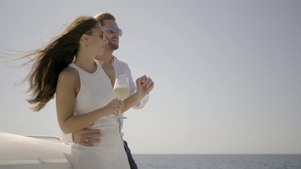 Happy Couple on Yacht in Good Dancing Mood