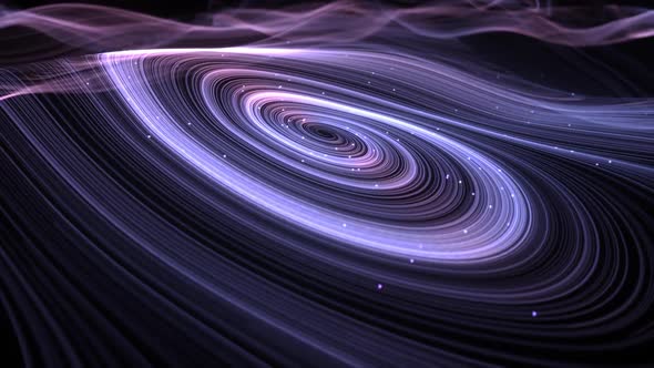 Blue and Purple Swirl of Lines with Particles