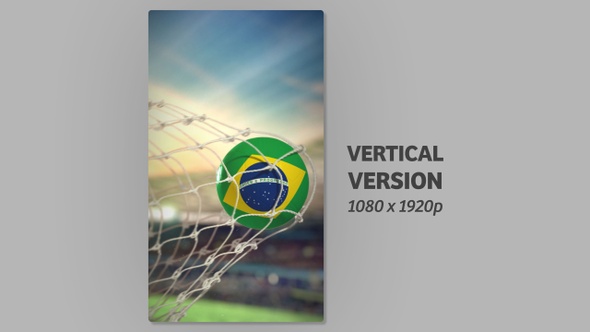 Soccer Ball Scoring Goal Day Vertical - Brazil