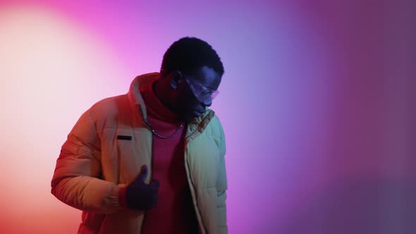 Modern Fashion Urban Style Neon Light Gif Loop Man alt