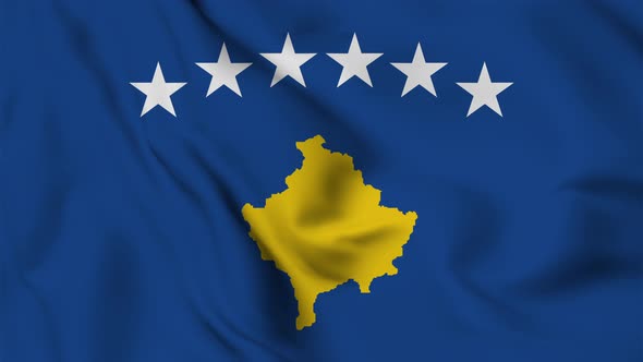 Kosovo flag seamless waving animation