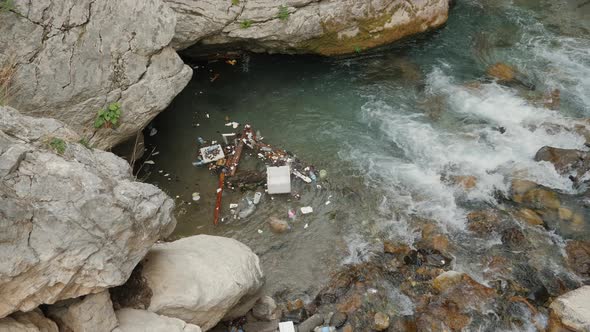 Natural Water Contamination with Plastic Waste and Garbage alt