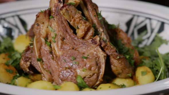 Close Up Grill Bbq Lamb Ribs. alt