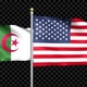 Algeria And United States Two Countries Flags Waving - VideoHive Item for Sale