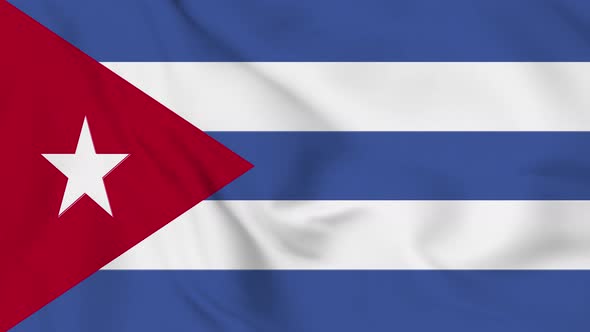 Cuba  flag seamless closeup waving animation. Vd 2039